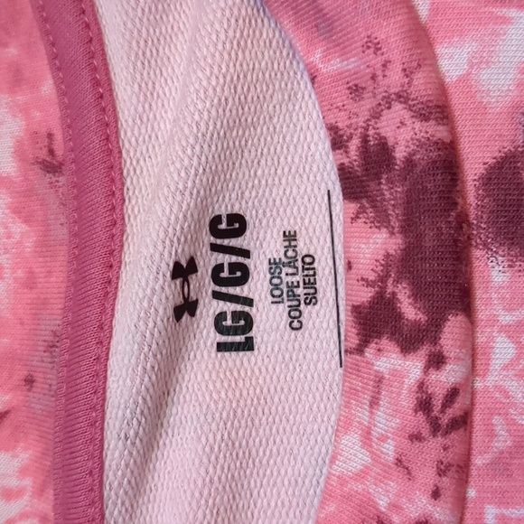 Under Armour pink Rival tie dye crewneck sweatshirt size large - Picture 2 of 5